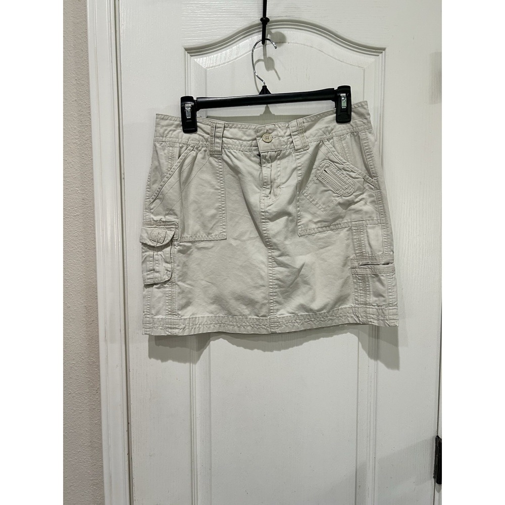 Y2K Personal Identity Juniors Khaki Cargo Miniskirt Pockets Gorpcore